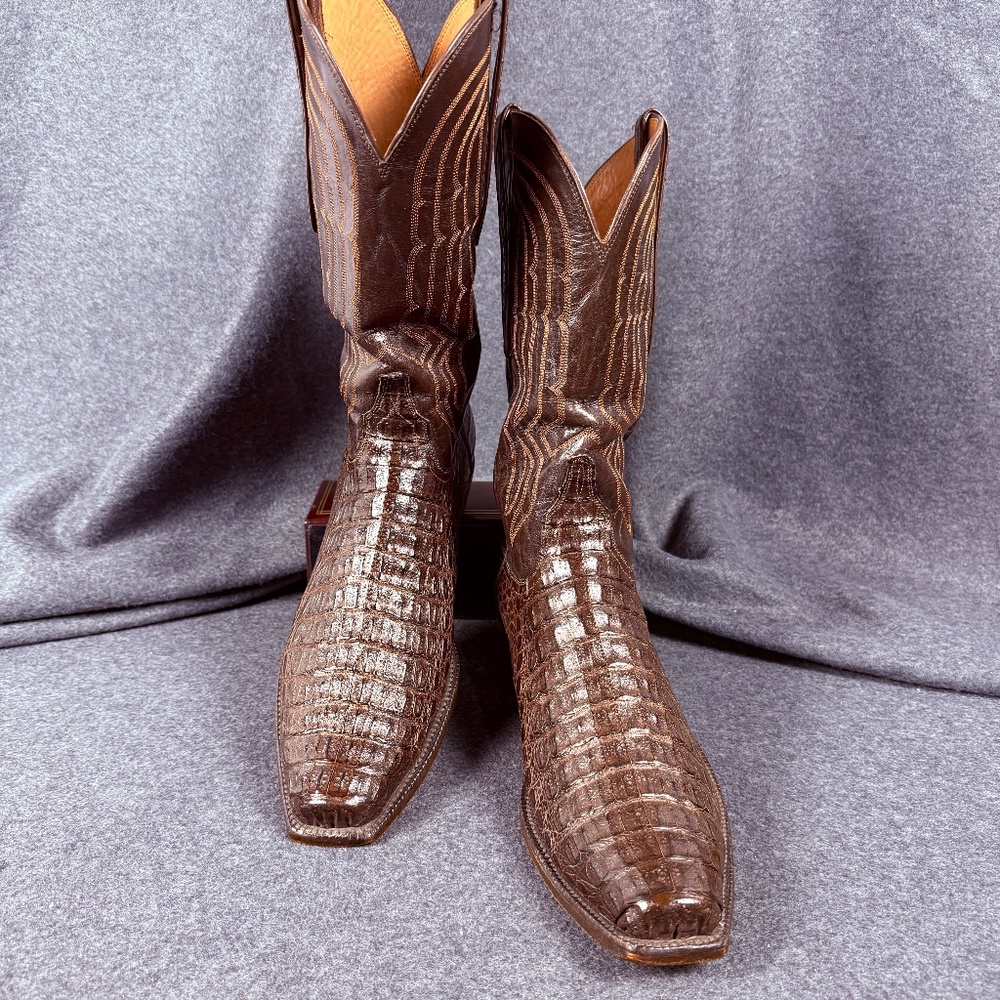 Lucchese Handmade Caiman Belly Cowboy Boots | Size 11 EE | Exotic Leather